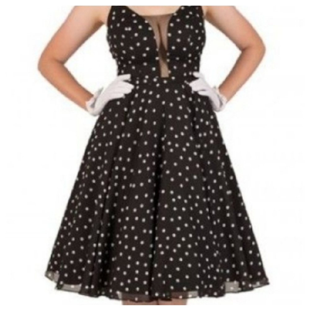 NWT Tatyana Sheila Black Polka Dot Dress - Size XL